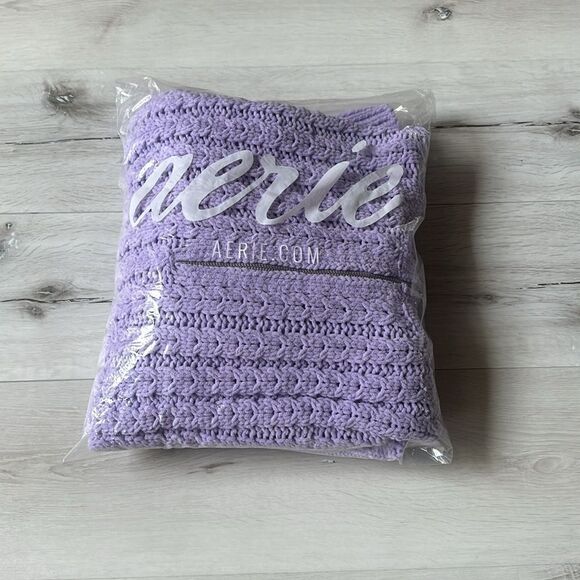 Aerie Cable Car Quarter Zip Sweater Size SP‎ LAVENDER NWT in packaging - Picture 5 of 6